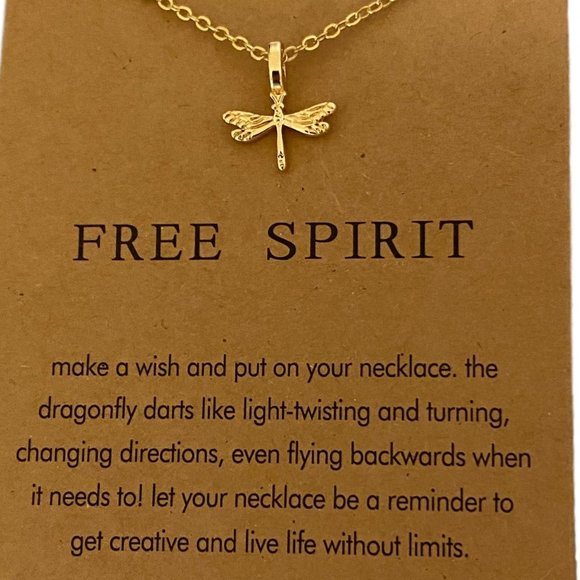 Dragonfly gold necklace - Picture 1 of 7
